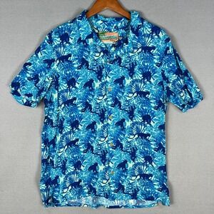 Chubbies Weekend Short Sleeve Shirt Mens Medium Monkey See Monkey Blue Hawaiian